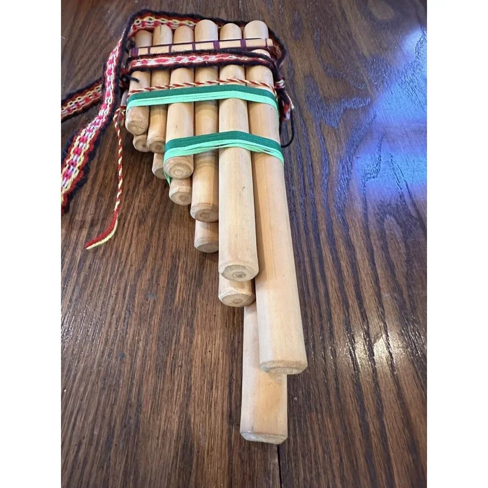 Vintage Kjarkas Bolivian Double Row Bamboo Pan‎ Pipes